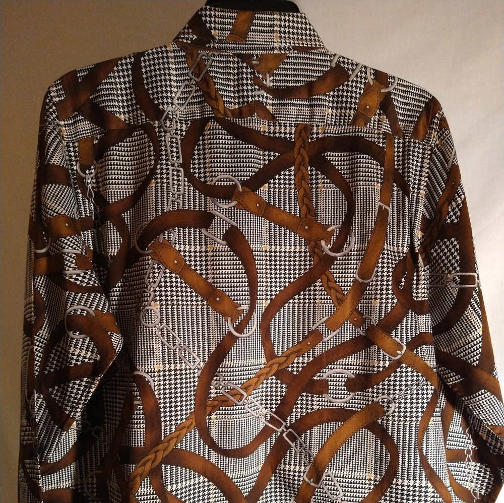 LAUREN RALPH LAUREN HORSE-BIT LONG SLEEVE BLOUSE (NWOT) - Picture 2 of 5